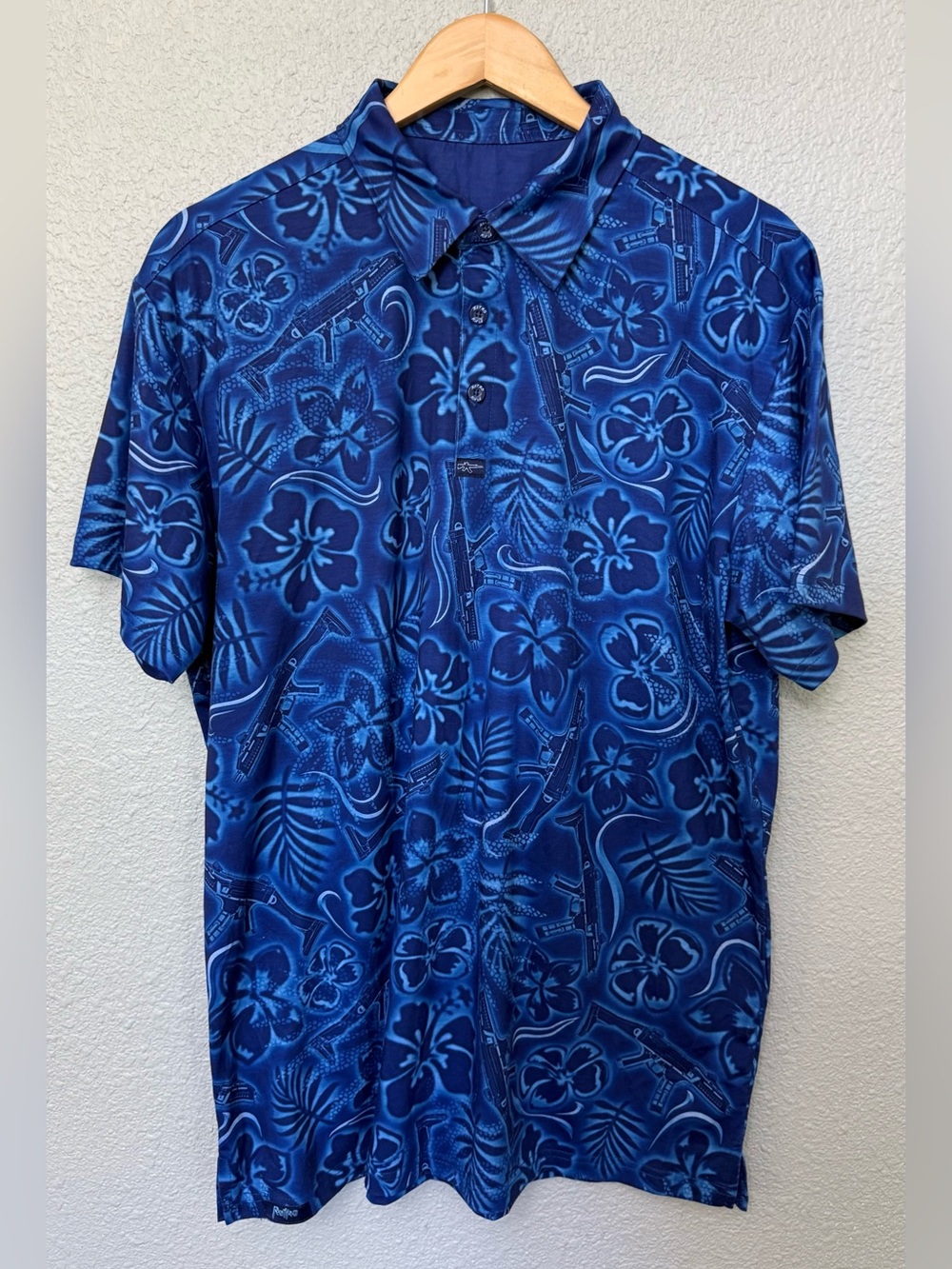 Retro Rifle | Suppressed Blue Performance Polo | Large